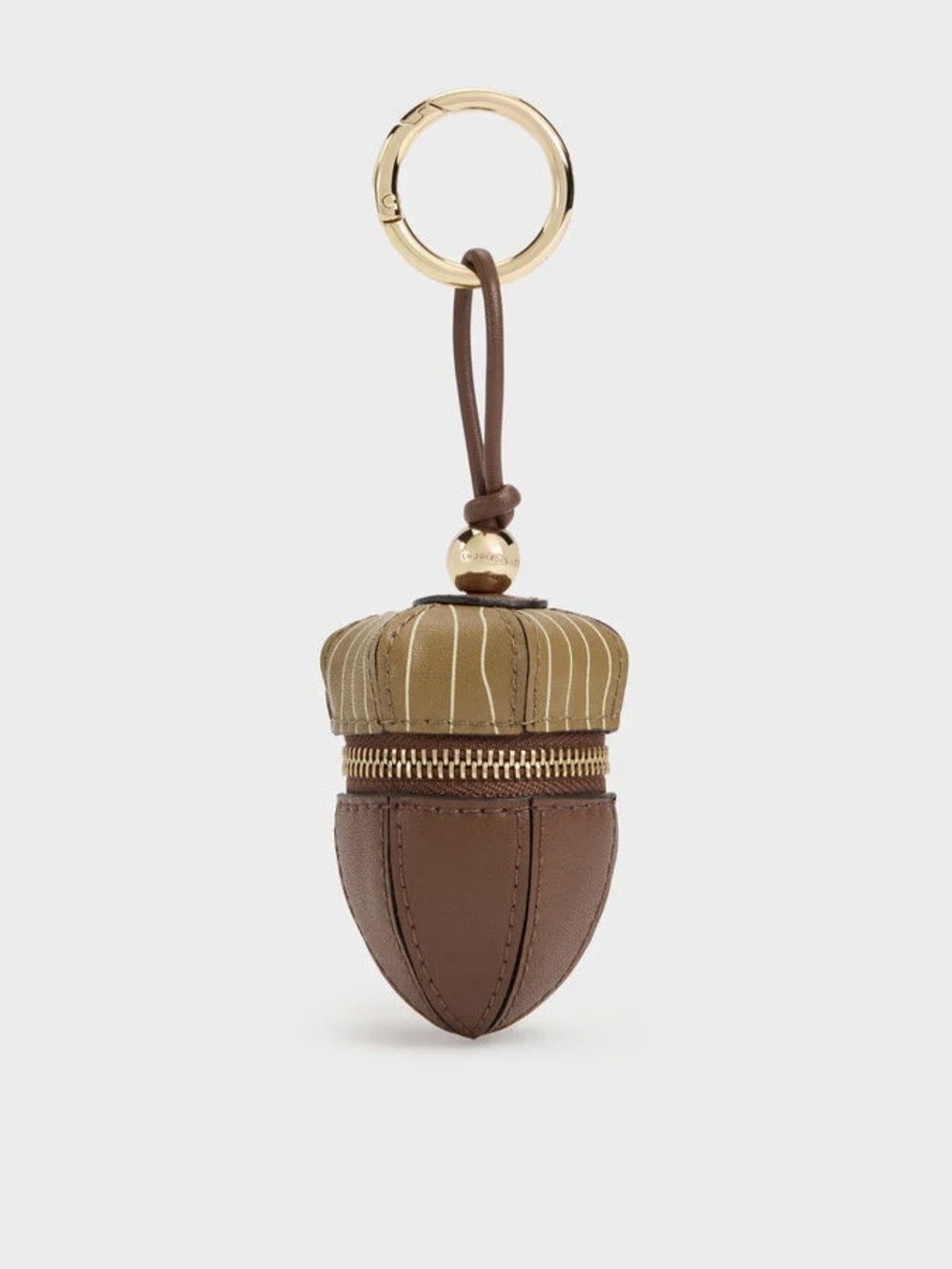 Brown Acorn Leather Key Charm